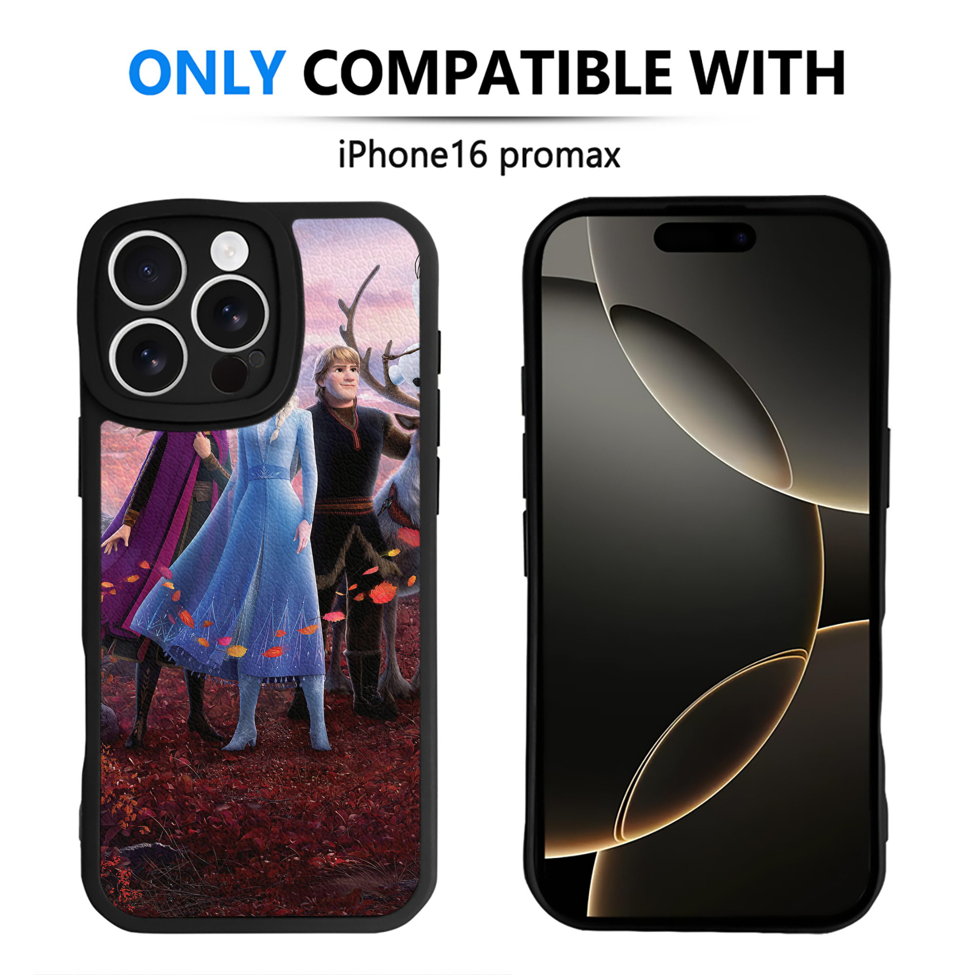 （画像用） アナと雪の女王 アンナ エルサ Frozen Anna Elsa 【iPhone 16シリーズ対応】シリコンスマホケース（レザー調） 材質：シリコン
